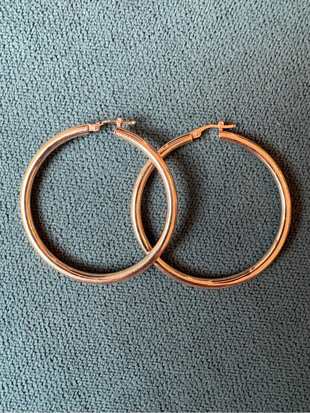 14k Solid Gold Classic Large Tube Hoops